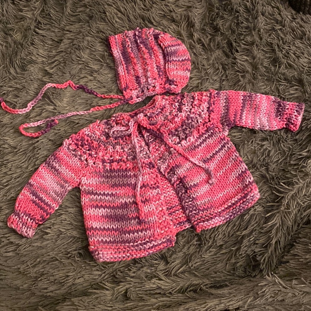 Baby sweater and hat